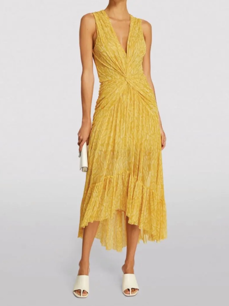 Misa Ava Dress In Yellow- Size M